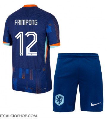 Olanda Jeremie Frimpong #12 Seconda Maglia Bambino Europei 2024 Manica Corta (+ Pantaloni corti)
